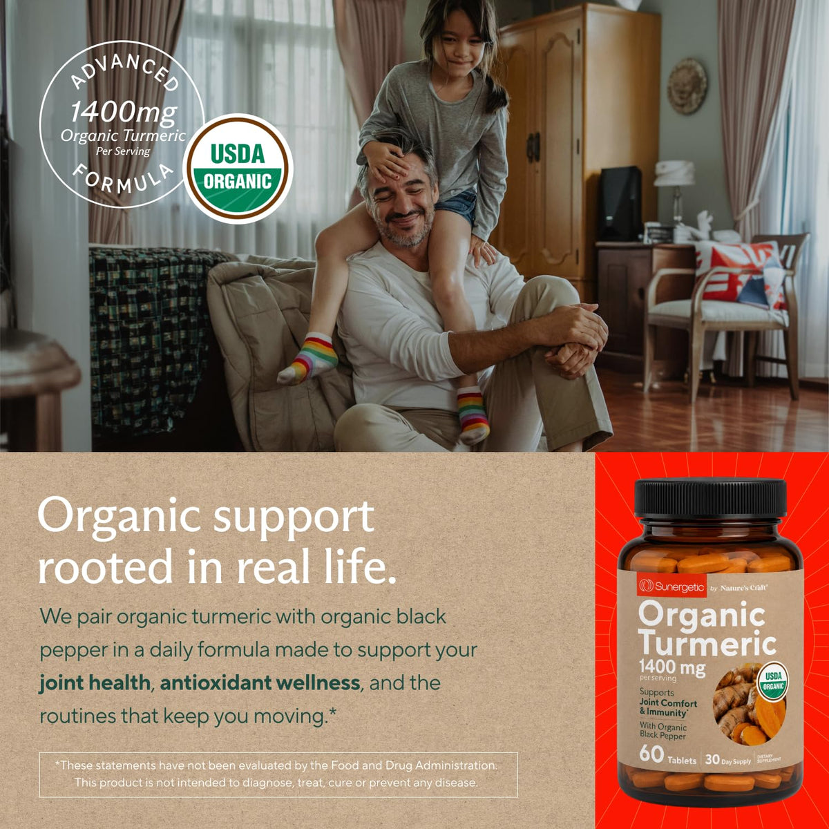 Curcuma Bio Sunergetic avec ingrédients naturels