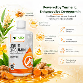 Curcuma liquide ENP versé dans un verre d'eau