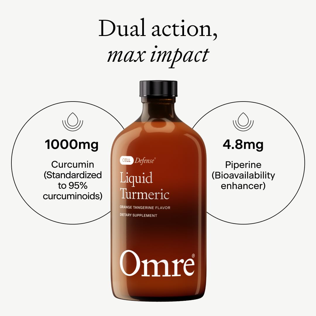 Curcuma liquide OMRE 1000mg avec pipérine et cuillère doseuse