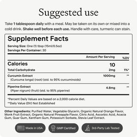 Curcuma liquide OMRE 1000mg dans un environnement de cuisine
