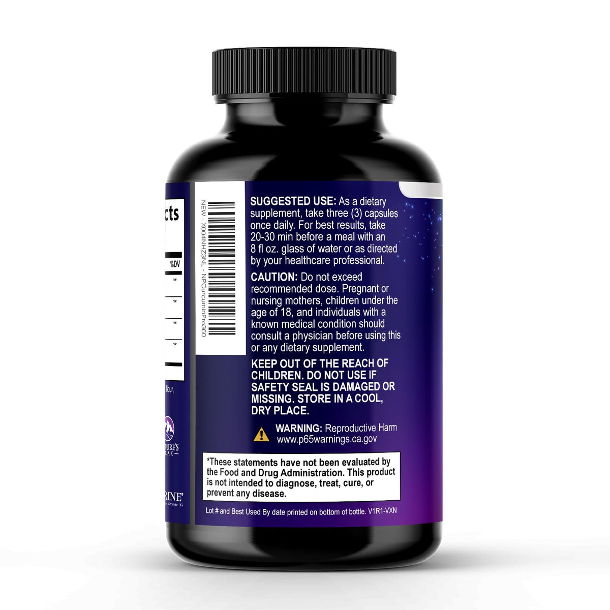 Curcuma Nature's Peak avec une cuillère à mesurer à côté