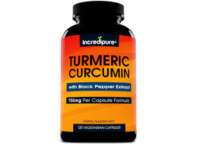 Curcumin Incredipure Complément Alimentaire Curcuma 755mg 120 Caps - vue avant