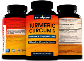 Curcumin Incredipure Complément Alimentaire Curcuma 755mg - étiquette du produit
