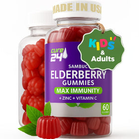 Cure24 Gummies au sureau 60 pièces, pot ouvert