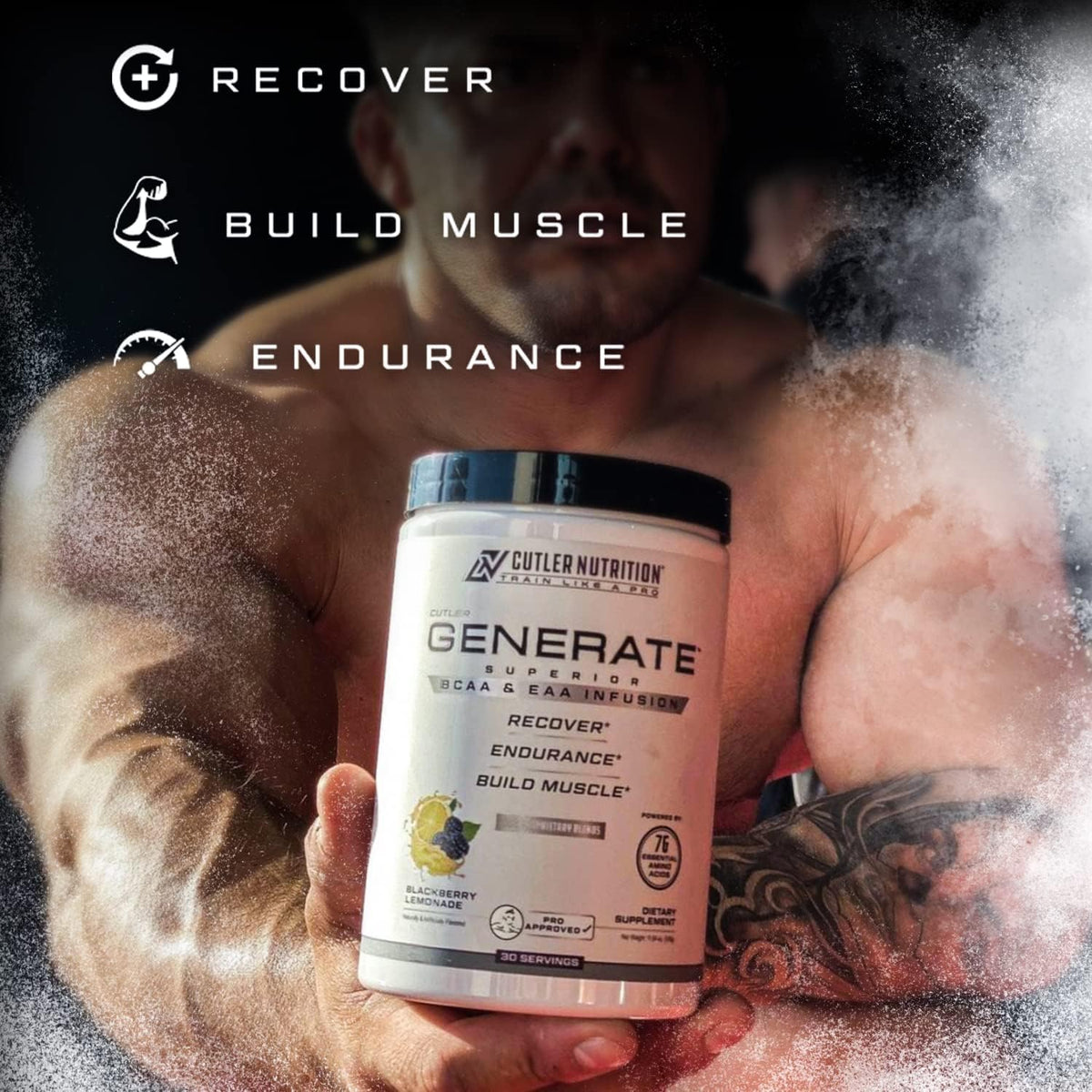 Cutler Nutrition BCAA EAA Poudre de Récupération 408g en utilisation après l'entraînement