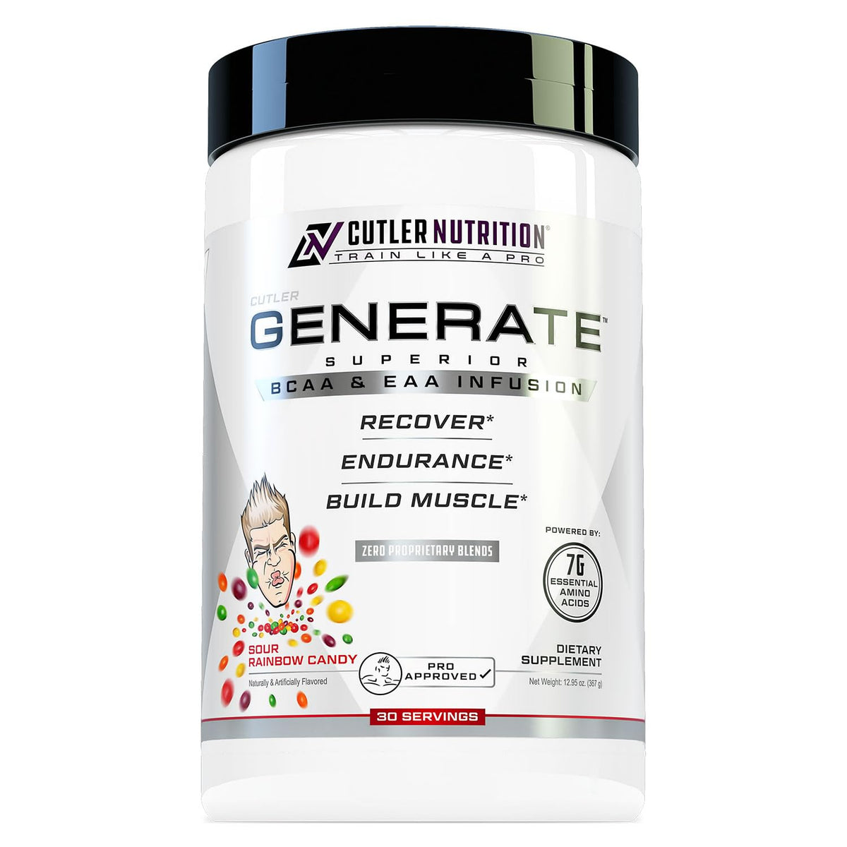 Cutler Nutrition Generate BCAA EAA Powder 30 Servings front view
