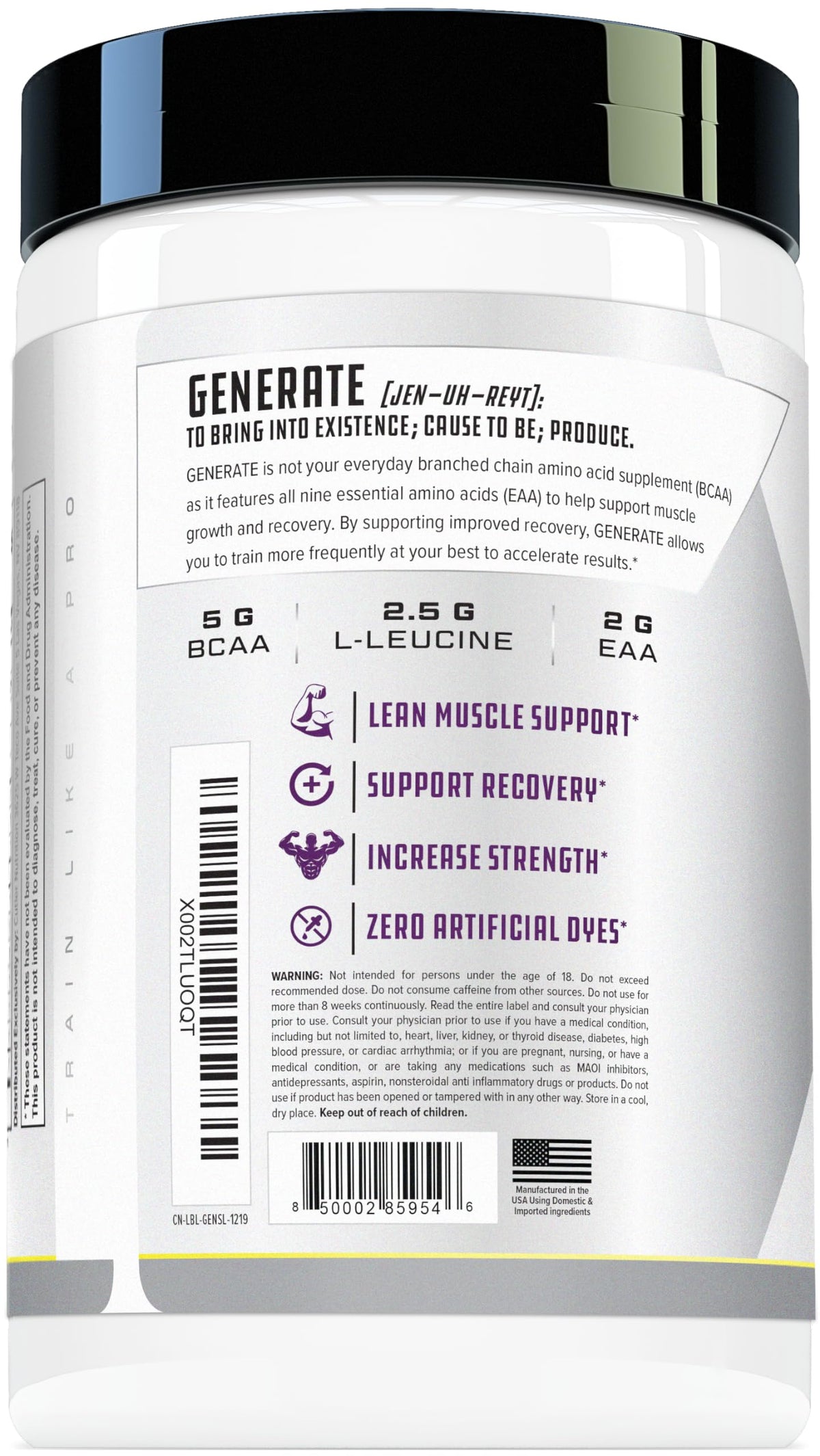 Cutler Nutrition Poudre BCAA EAA Citron Acide 465g - Dosage d'une portion