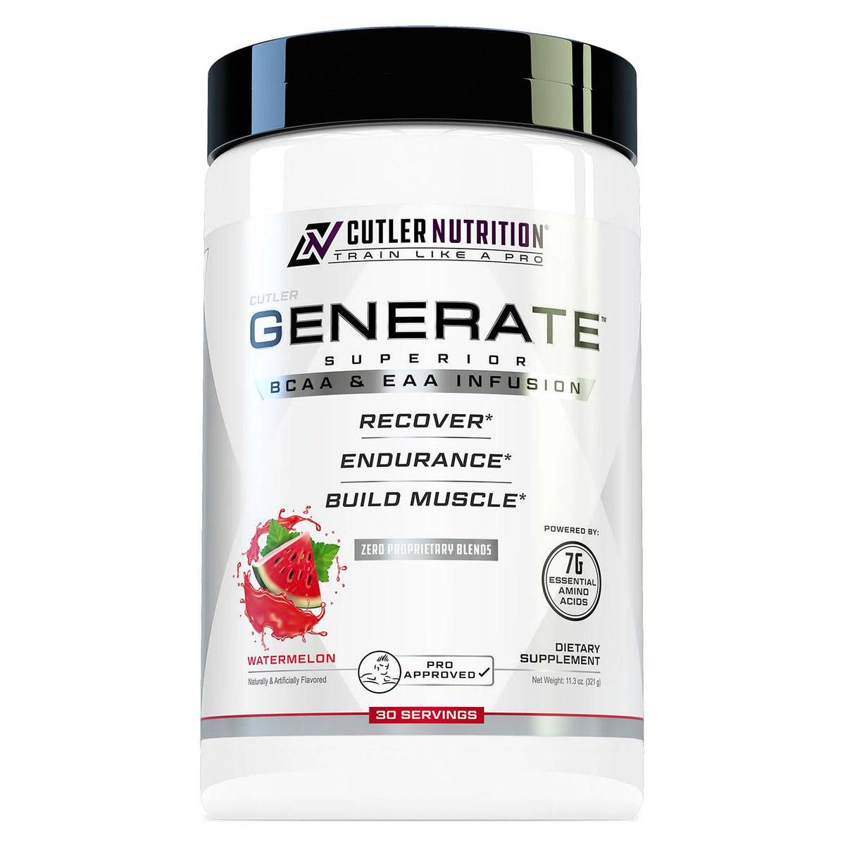 Cutler Nutrition Poudre EAA et BCAA 30 Servings saveur pastèque vue de face
