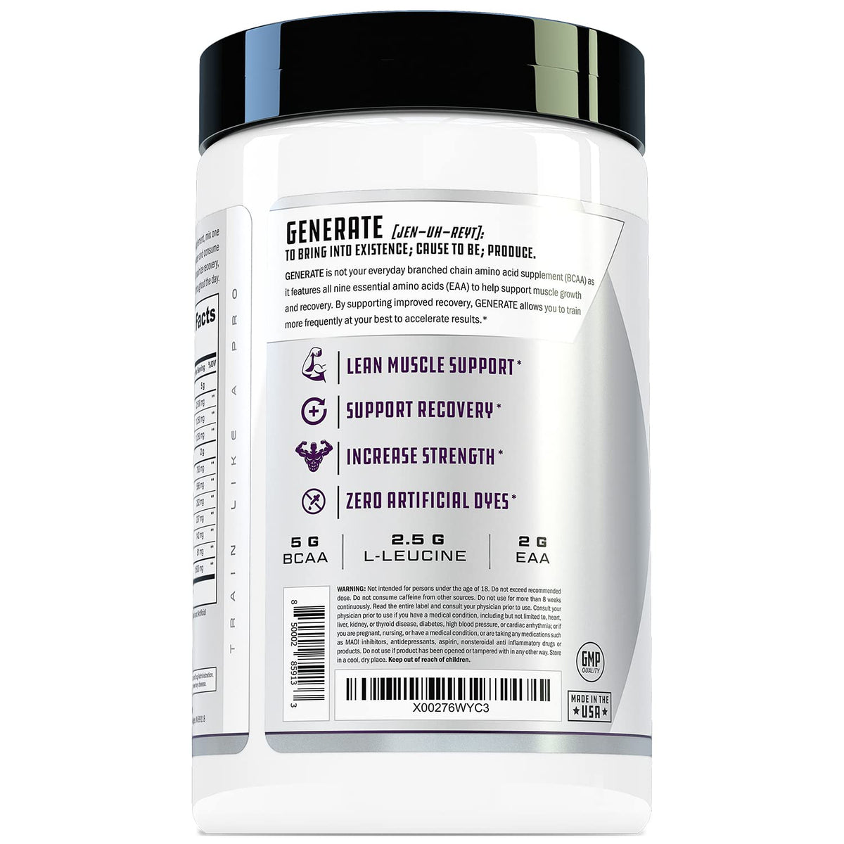 Cutler Nutrition Poudre EAA et BCAA 430g dos et ingrédients