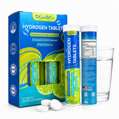 Cxlusxiu tablettes d'hydrogène pour eau paquet de 40 comprimés