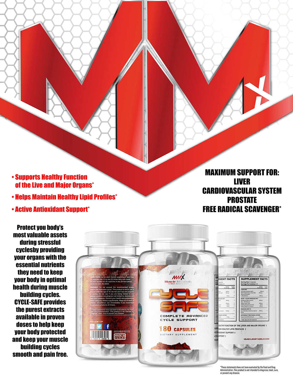 Cycle Safe de Muscle a balanced routine - capsules dans un verre