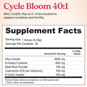 CycleBloom poudre d'inositol avec fruits frais