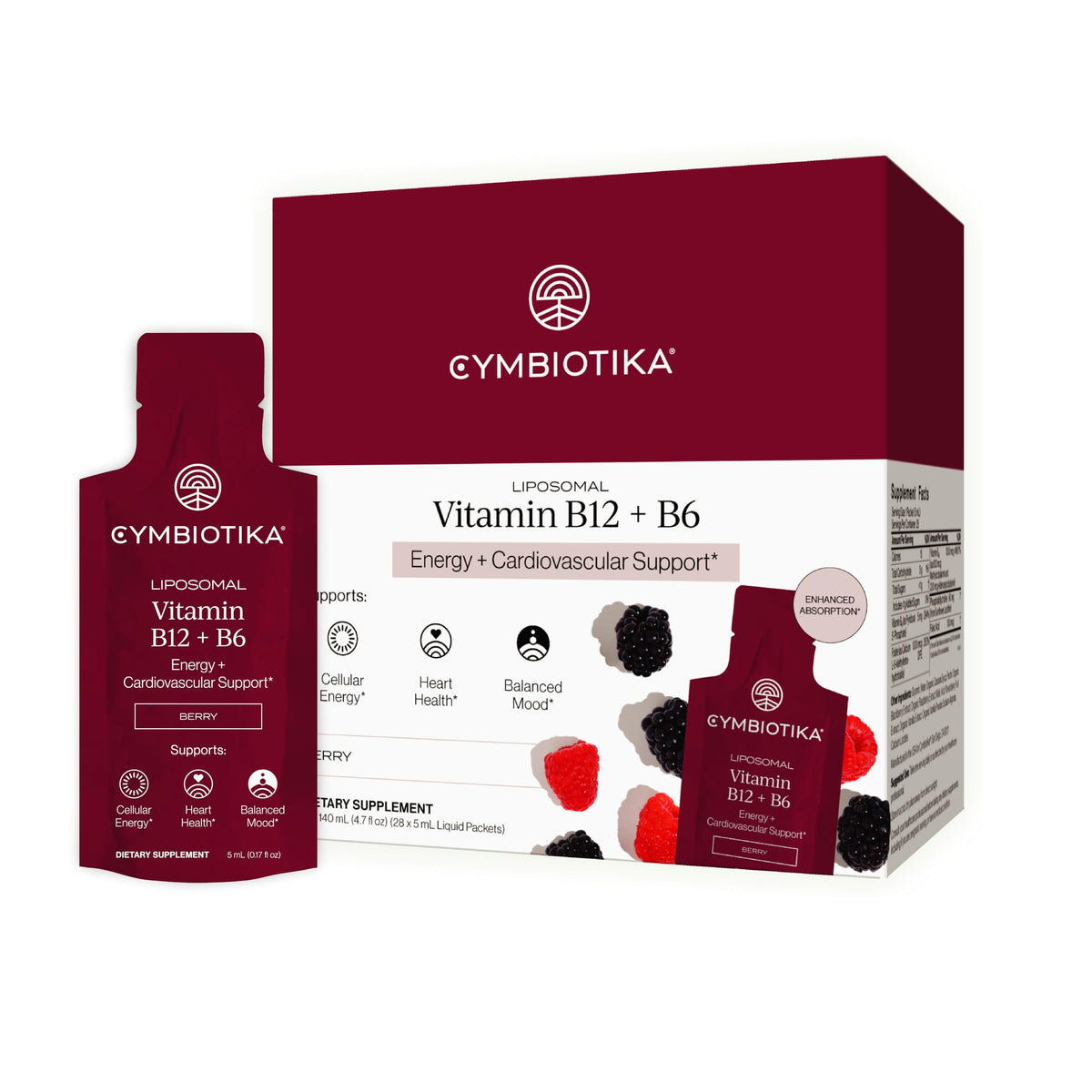 CYMBIOTIKA B12 + B6 sachets individuels Baie Sauvage vue de face