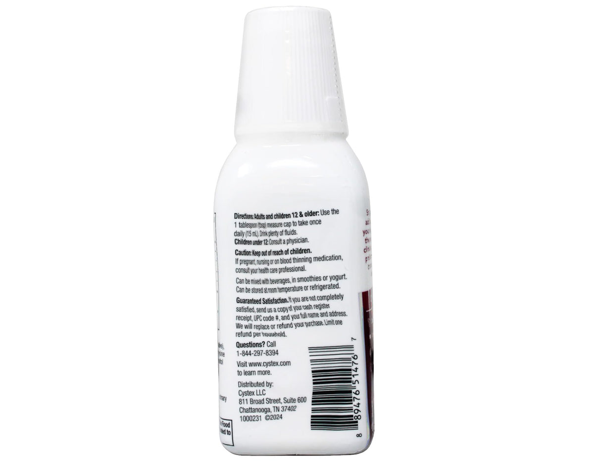 Cystex Cranberry 7,6 Fl Oz en présentation sur une table