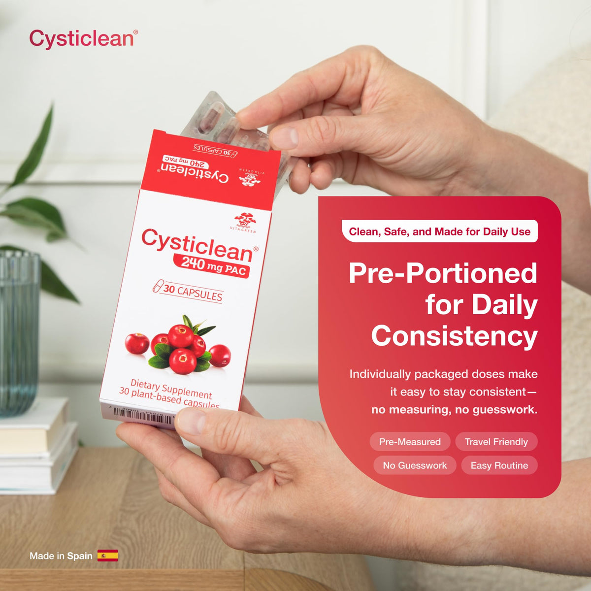 Cysticlean Cranberry 240 mg PAC, format de comprimé