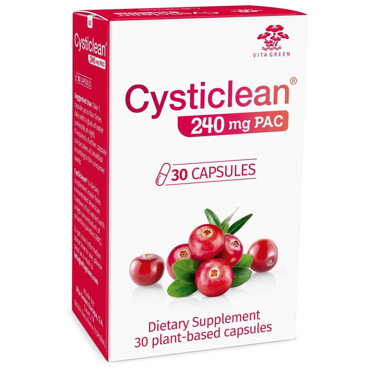 Cysticlean Cranberry PAC 240 mg complément alimentaire vue avant