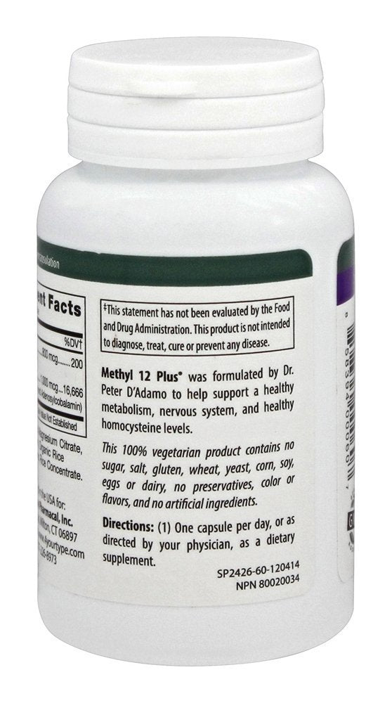 D'Adamo Methyl 12 Plus 60 comprimés avec vitamine B12