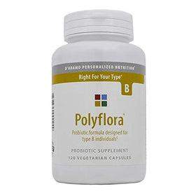 D'Adamo Polyflora B 120 vcaps arrière montrant les ingrédients