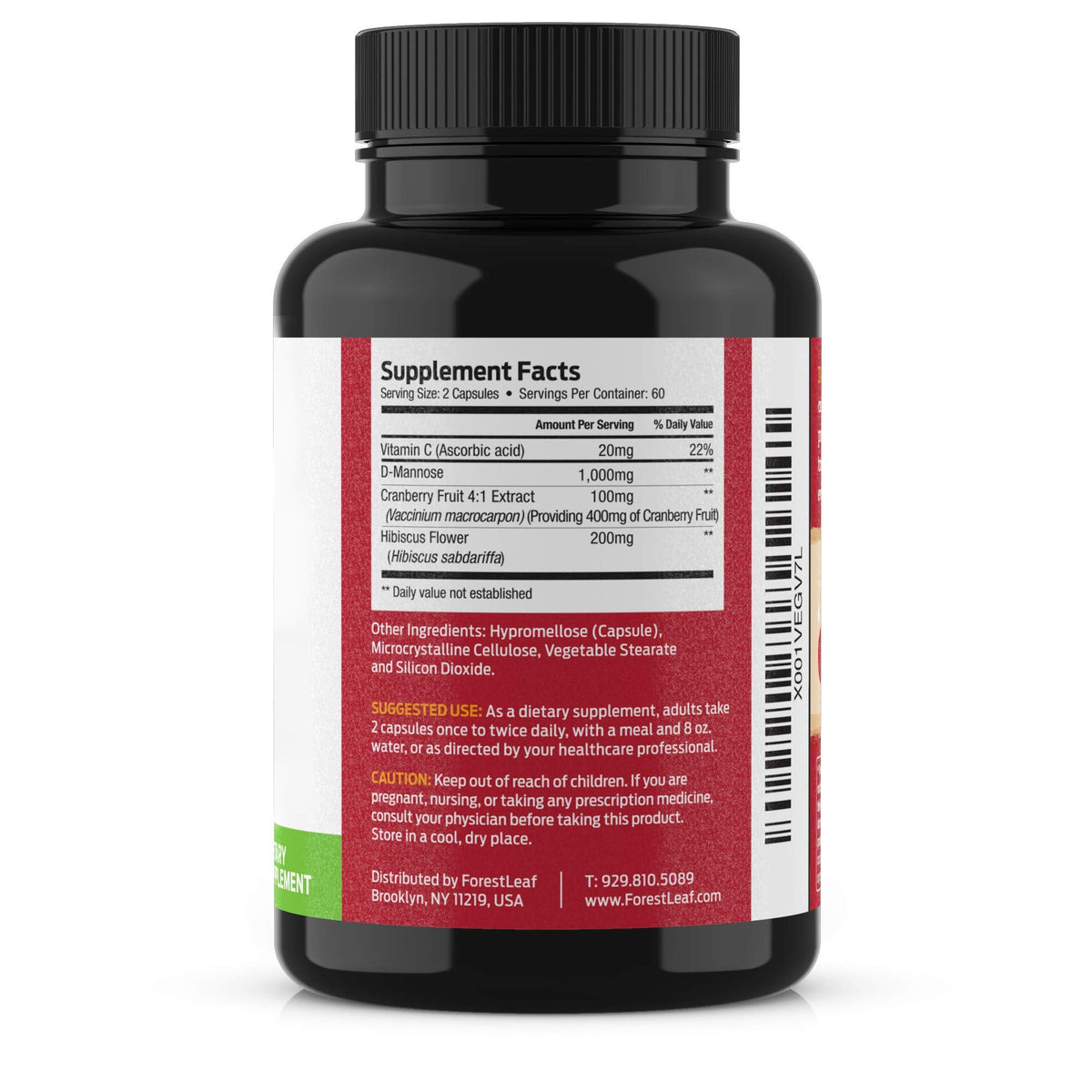 D-Mannose 1000mg de ForestLeaf sur fond blanc