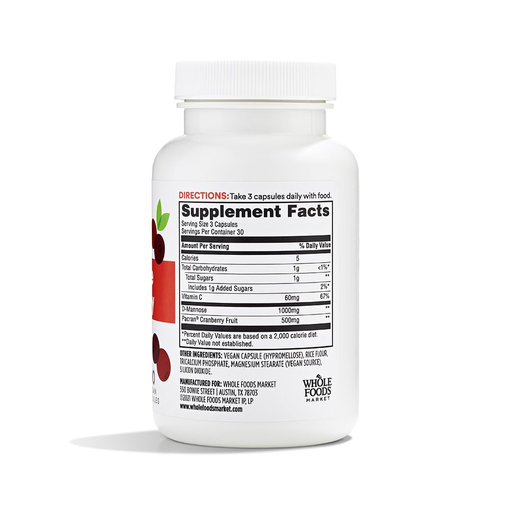 D-Mannose avec Cranberry capsules à l'intérieur du flacon
