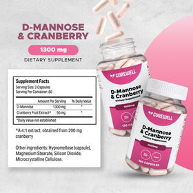 D-Mannose & Cranberry 1300mg capsules ouvertes