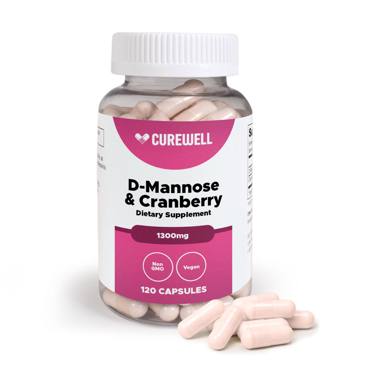 D-Mannose & Cranberry 1300mg flacon de 120 capsules