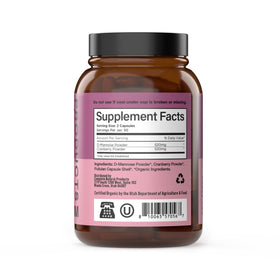 D Mannose Cranberry 520mg capsules avec étiquette claire