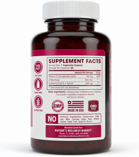 D-Mannose Natures Wellness capsules avec canneberges fraîches