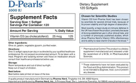 D-Pearls 1000 IU, emballage et présentation du produit