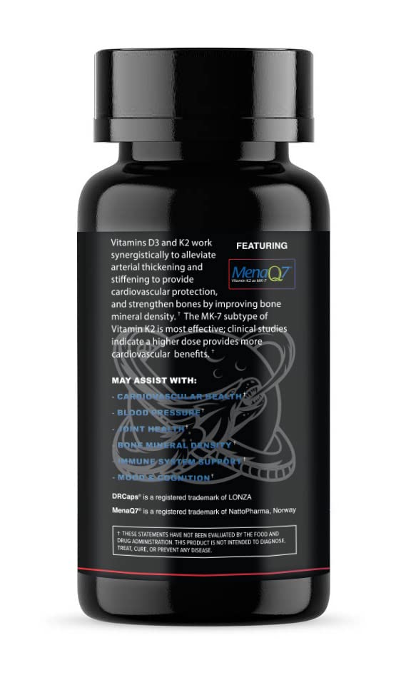 D3 K2 de Leviathan Nutrition avec des capsules au premier plan