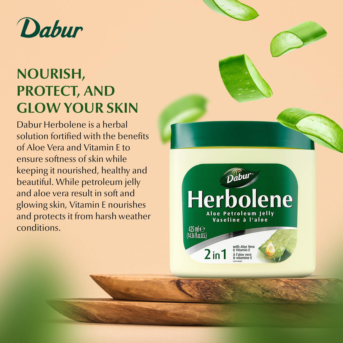 Dabur Herbolene Aloe Jelly texture de la gelée sur la main