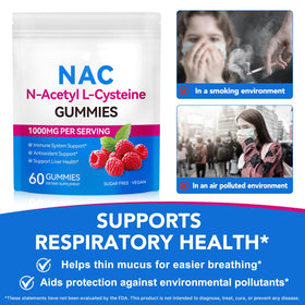 Daiasns Gummies NAC 1000mg en gros plan montrant la texture des gummies