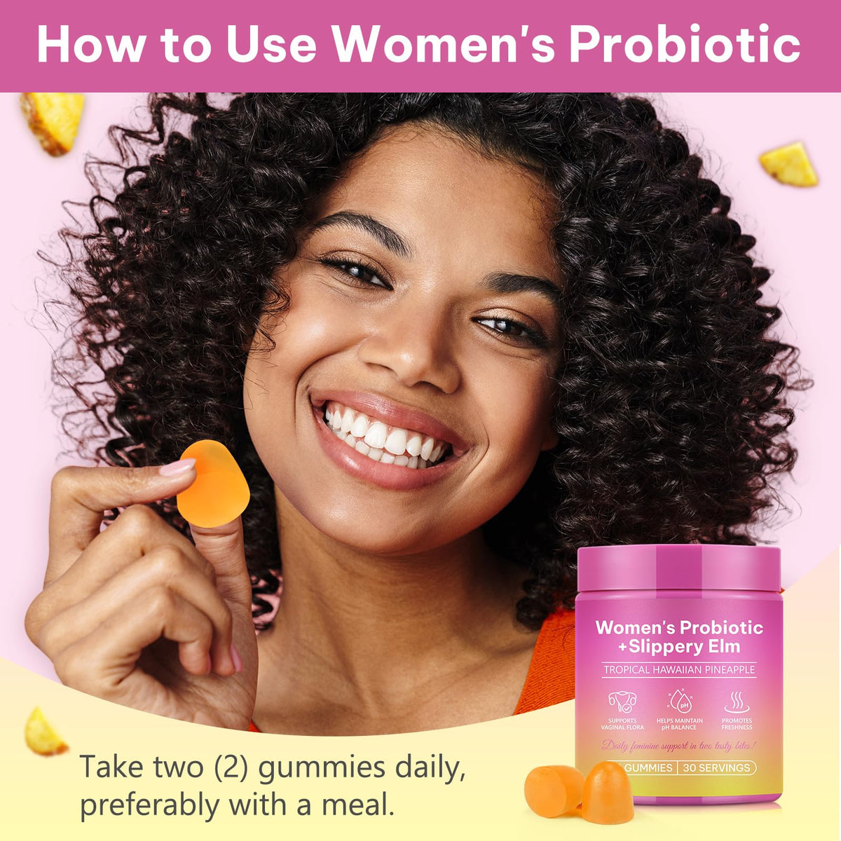 Daiasns Gummies Probiotiques Féminins Ananas, emballage