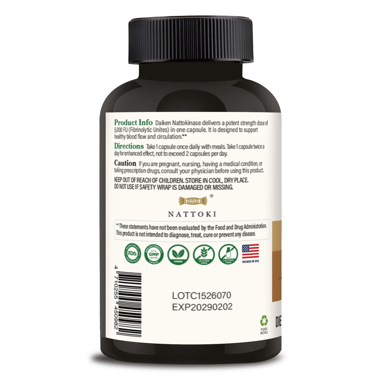 DAIKEN Nattokinase 5000 FU sur fond blanc