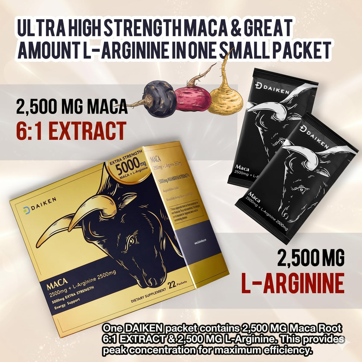 DAIKEN Poudre de Racine de Maca Péruvienne Bio 231g sachet arrière