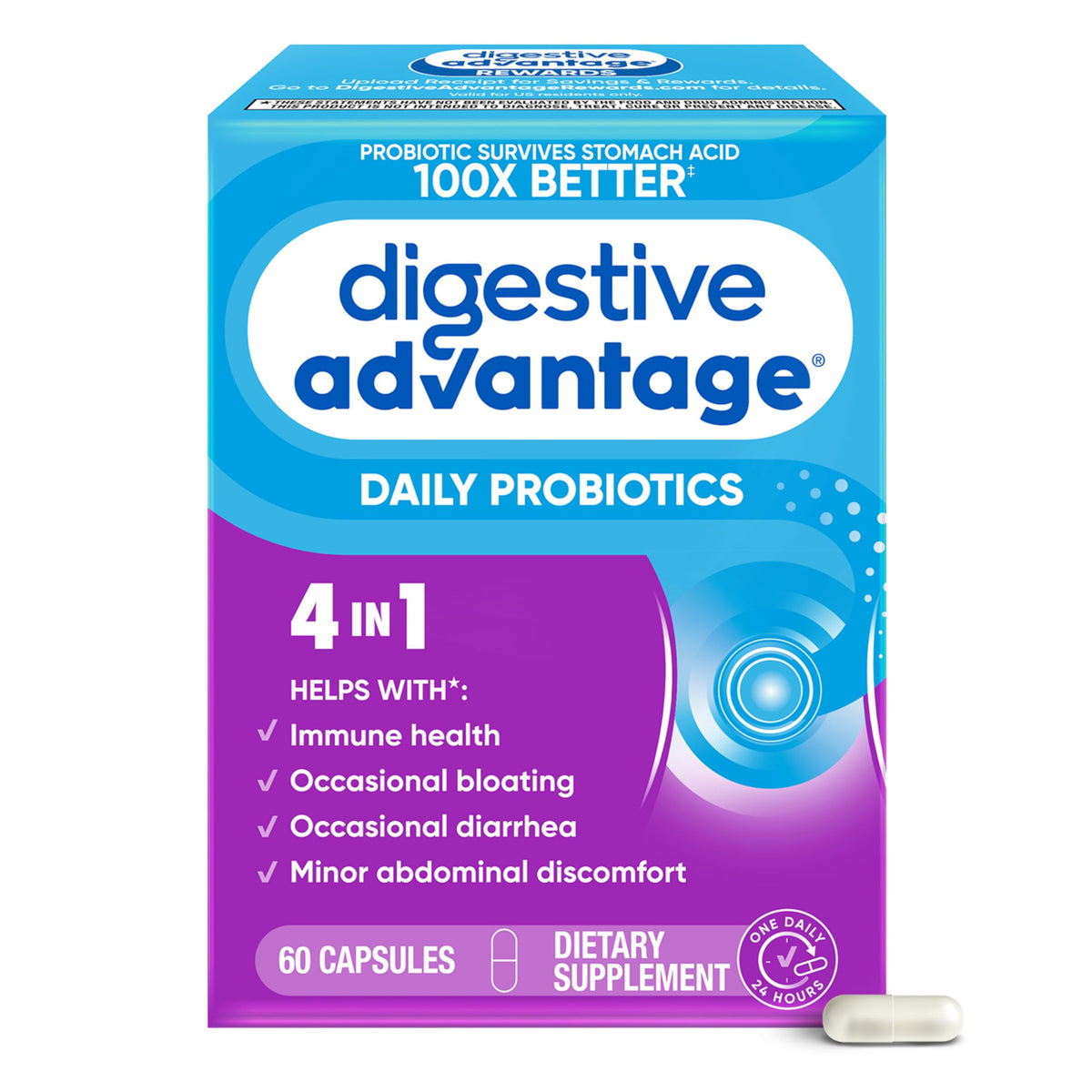 daily Advantage Probiotique 60 Capsules vue de face
