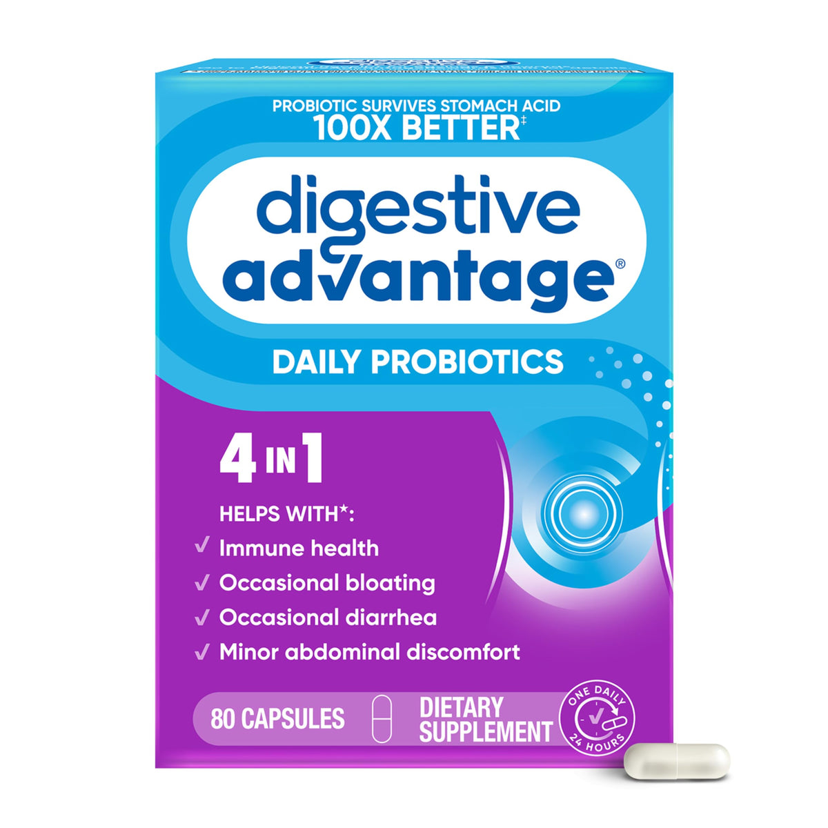 daily Advantage Probiotiques 80 capsules vue de face