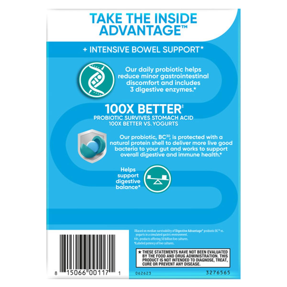 daily Advantage Probiotiques 96 Capsules côté