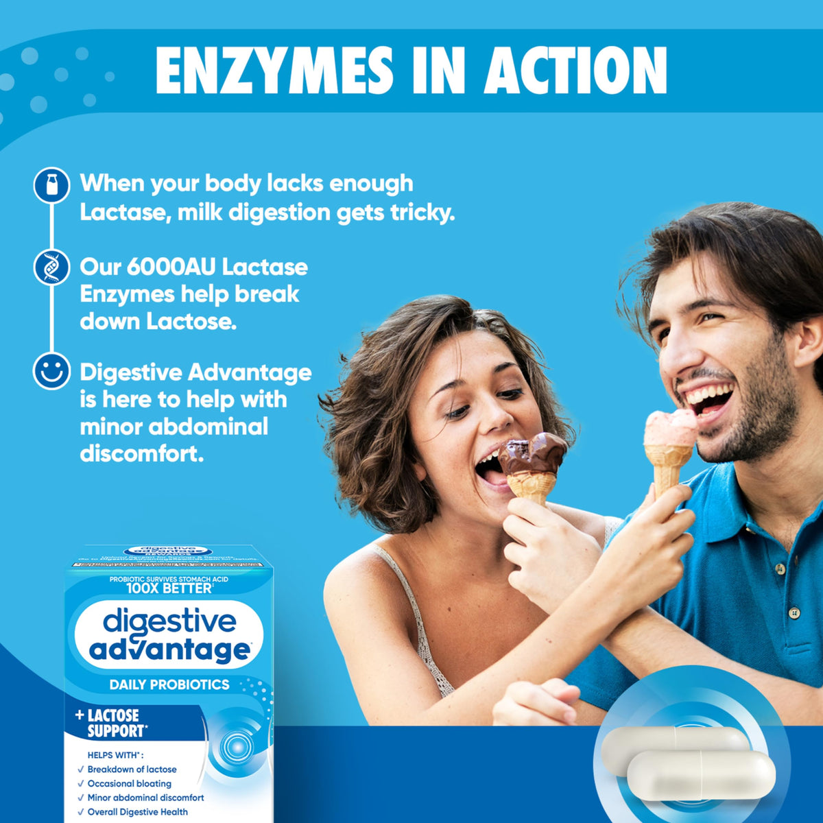 daily Advantage Probiotiques 96 capsules ouvertes