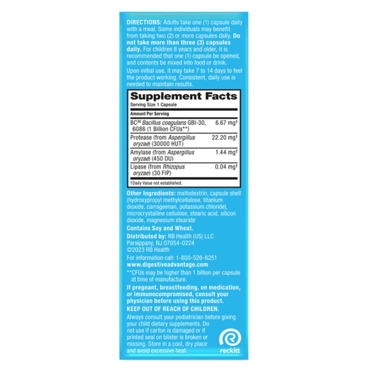 daily Advantage Probiotiques 96 Capsules vue supérieure
