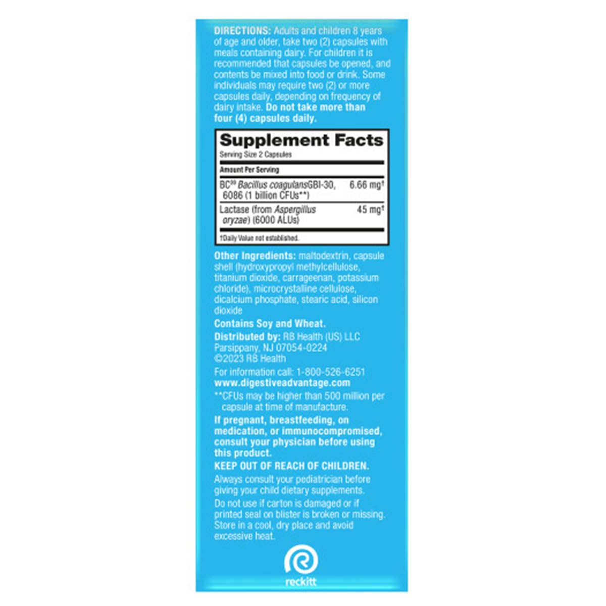 daily Advantage Probiotiques + Enzymes Lactase capsules ouvertes
