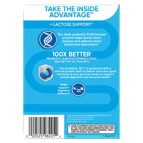 daily Advantage Probiotiques + Enzymes Lactase capsules sur fond blanc