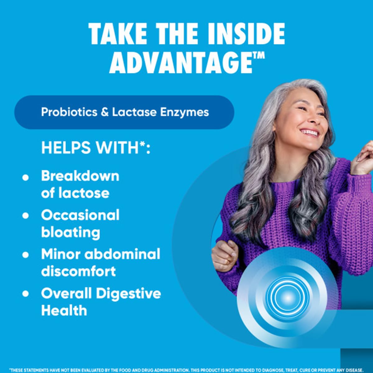 daily Advantage Probiotiques + Enzymes Lactase sur une table