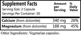 Daily Manufacturing Dolomite 100 Capsules étiquette et composition