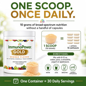 daily wellness Gold poudre orange dans un verre d'eau