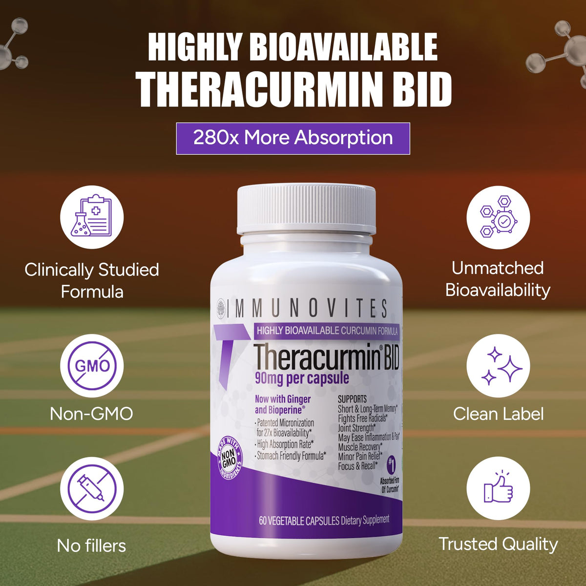 daily wellness Theracurmin 300mg capsules ouvertes sur une table