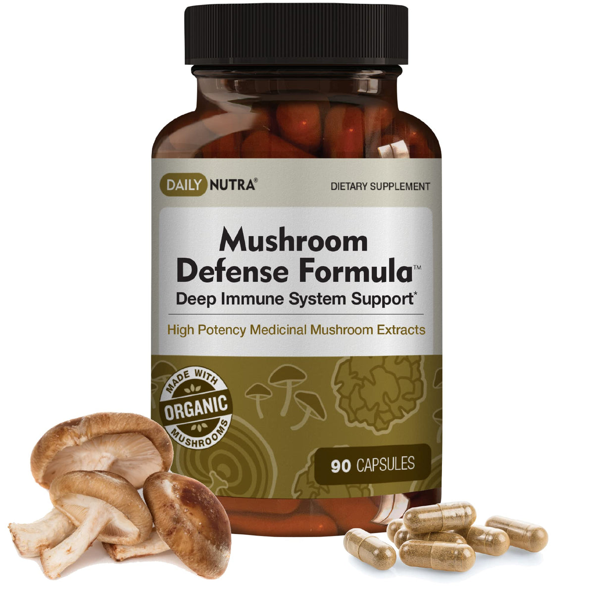 DailyNutra Champignon Défense 1200mg 90 capsules avant