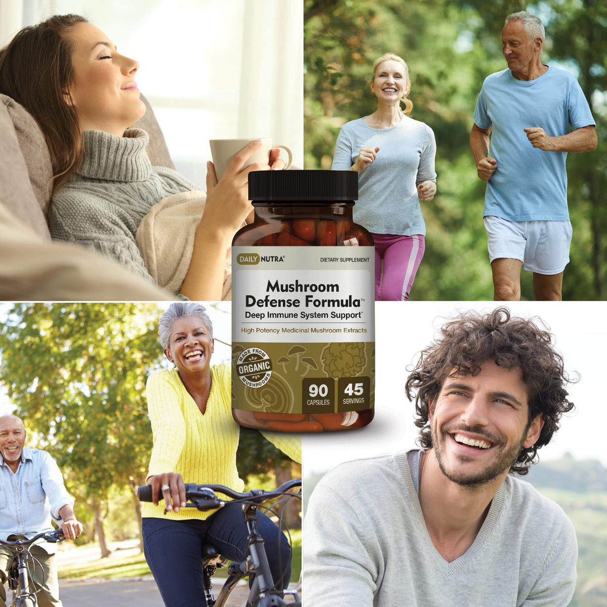 DailyNutra Champignon Défense 1200mg en mode de vie actif