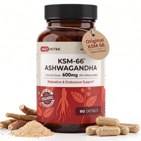 DailyNutra KSM-66 Ashwagandha 600mg capsules front view