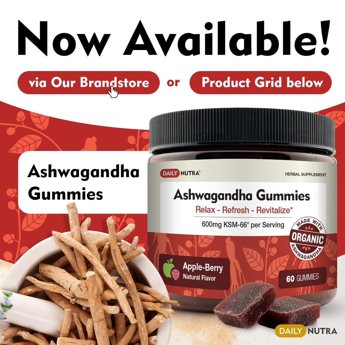 DailyNutra KSM-66 Ashwagandha 600mg capsules in hand